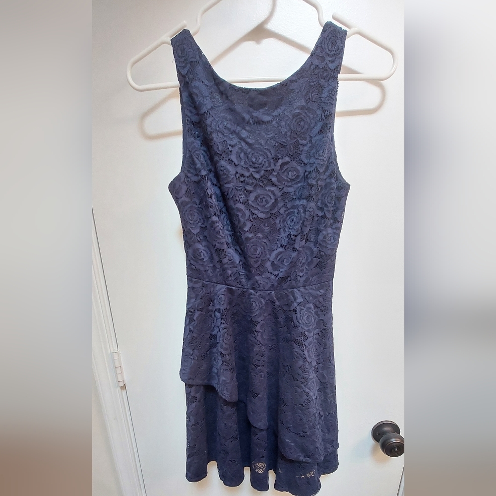 Speechless Girls Lace Dress in Navy, Size 3